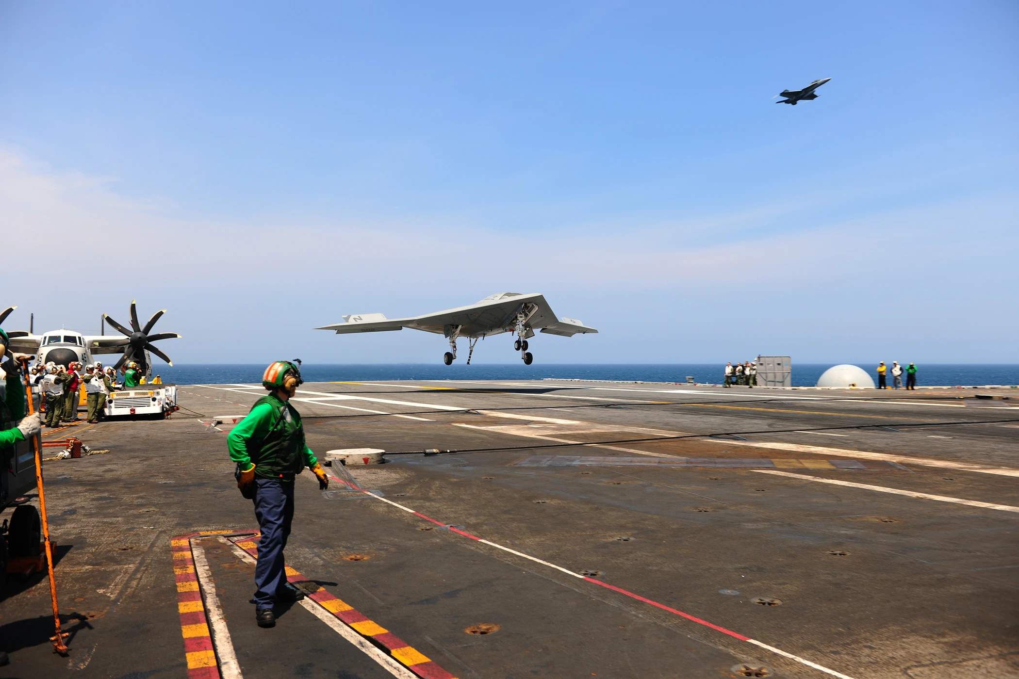 UCAS-D landing during July 2013 carrier trials (Photo: US Navy)
