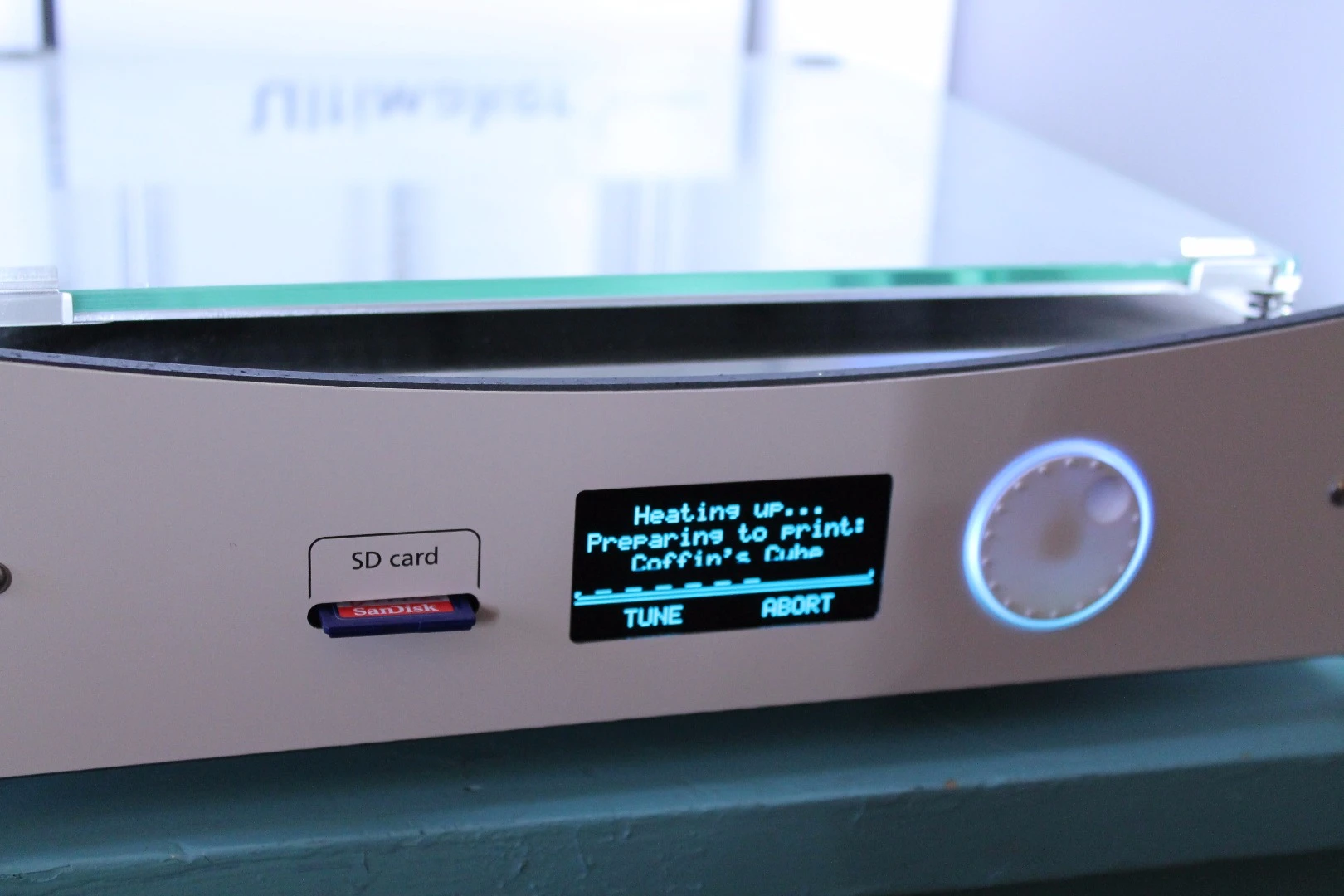 Heated printed surface allows for easy separation of the final product once cooled
