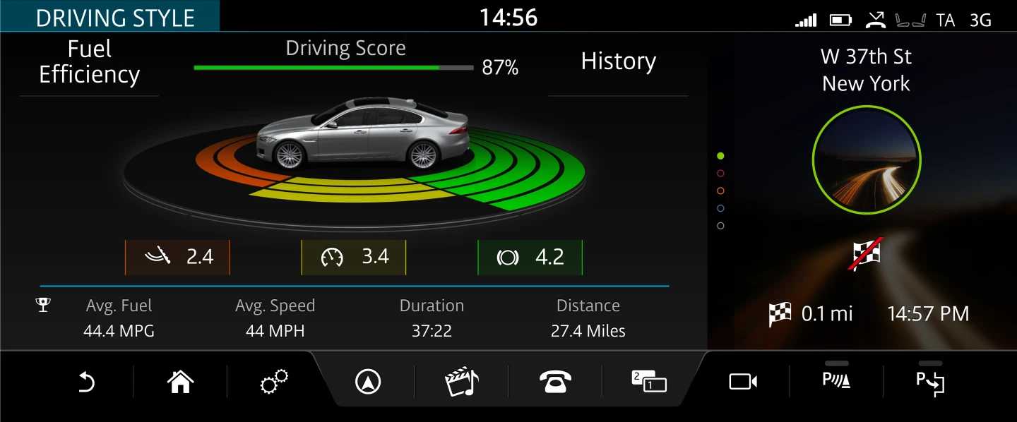 The 2016 Jaguar XF infotainment interface