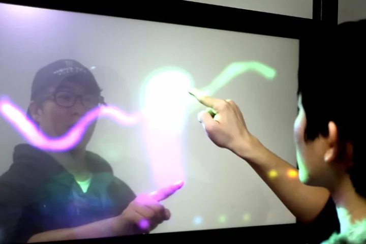 TransWall displays interactive content on both of its faces
