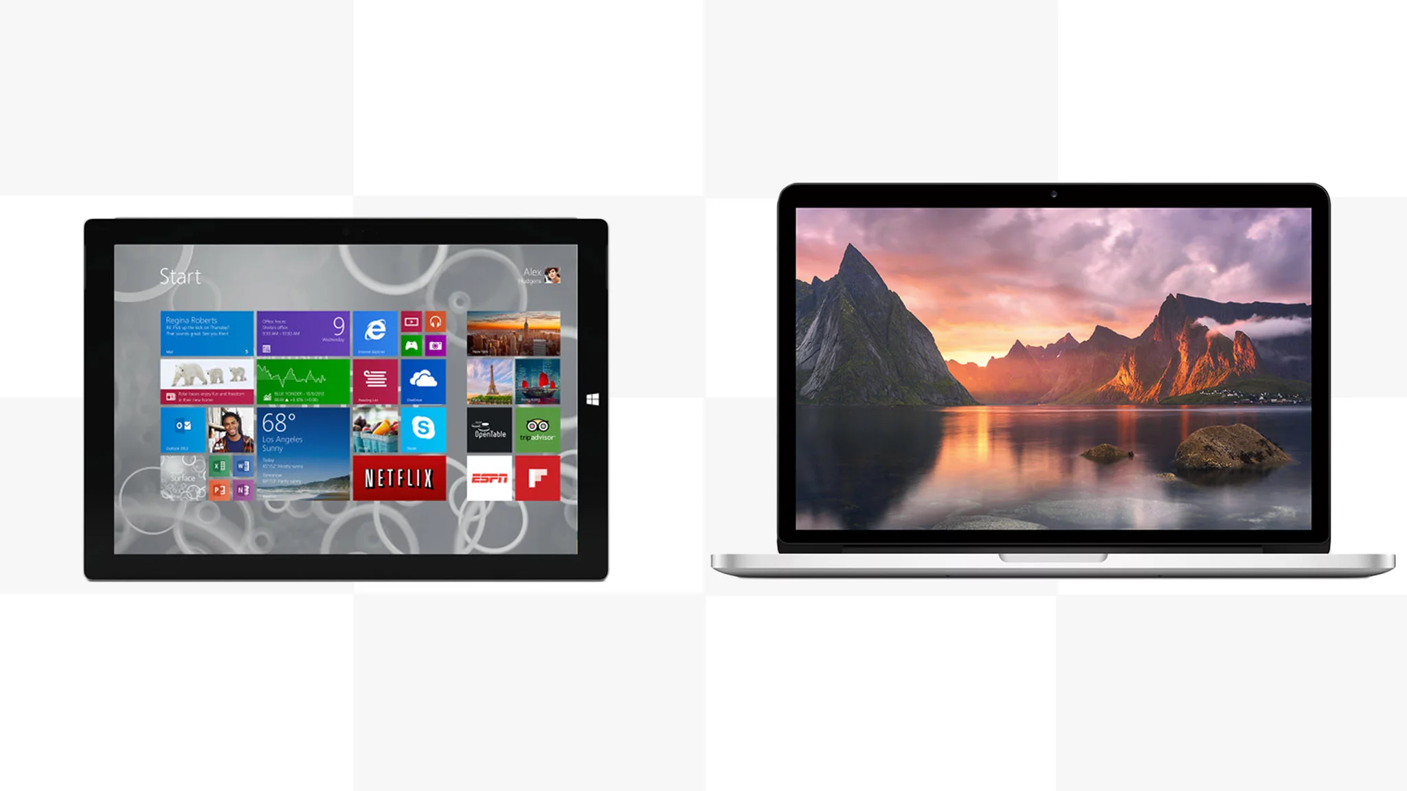 Gizmag compares the features and specs of the Microsoft Surface Pro 3 and Apple MacBook Pro with Retina Display (13-in)