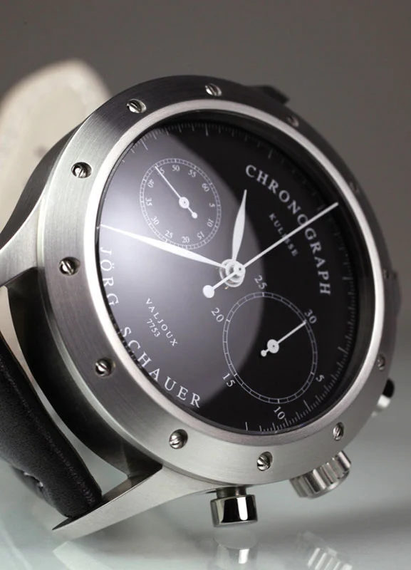 Schauer Handwinding Chronograph - 41 mm diameter in steel
