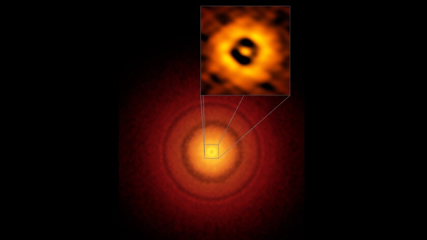 The most intriguing of the gaps (pictured top right) is found at a similar distance to that of the Earth from the Sun – some 150 million km (93 million miles)
