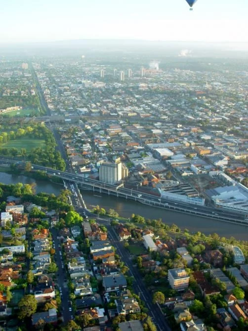 Punt Road dissects the city - it is named after it's original purpose as Melbourne's main crossing point of the Yarra River where a punt shuttled the bullock drays of farmers from the late 1830s before bridges had been built