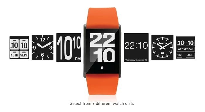 The touch screen enables users to change the style of the display by flicking up and down