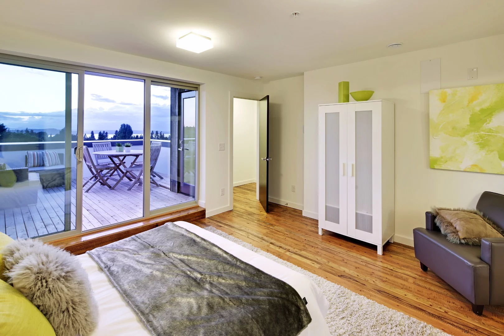 Some of the bedrooms have access to decking areas