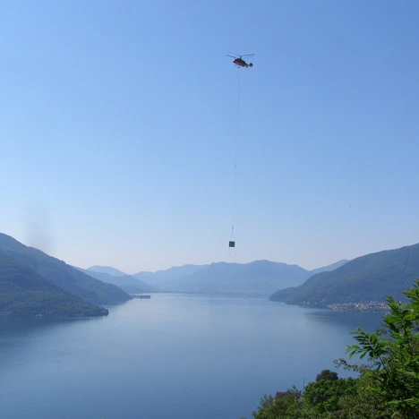 The micro dwelling was flown in via helicopter to accommodate the owner’s last minute visiting guest