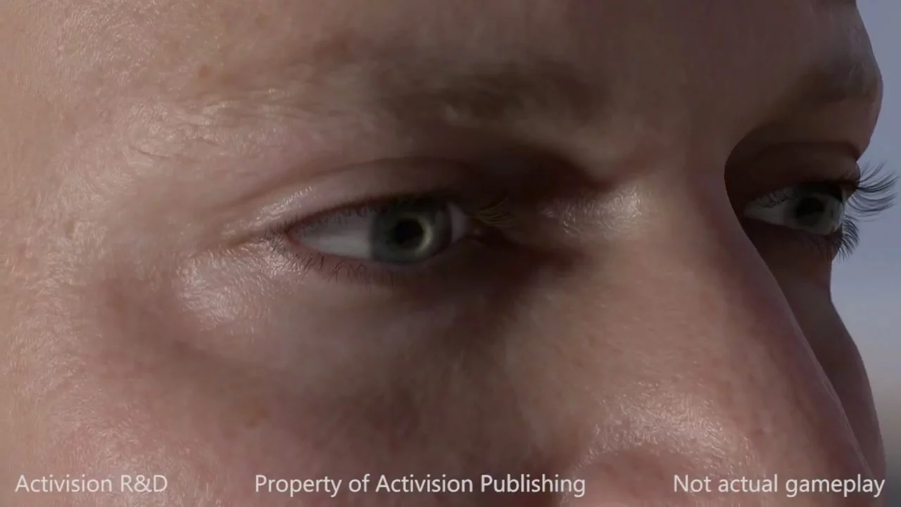 Close-up: dramatic lighting enhances the look of Activision R&D's real-time character