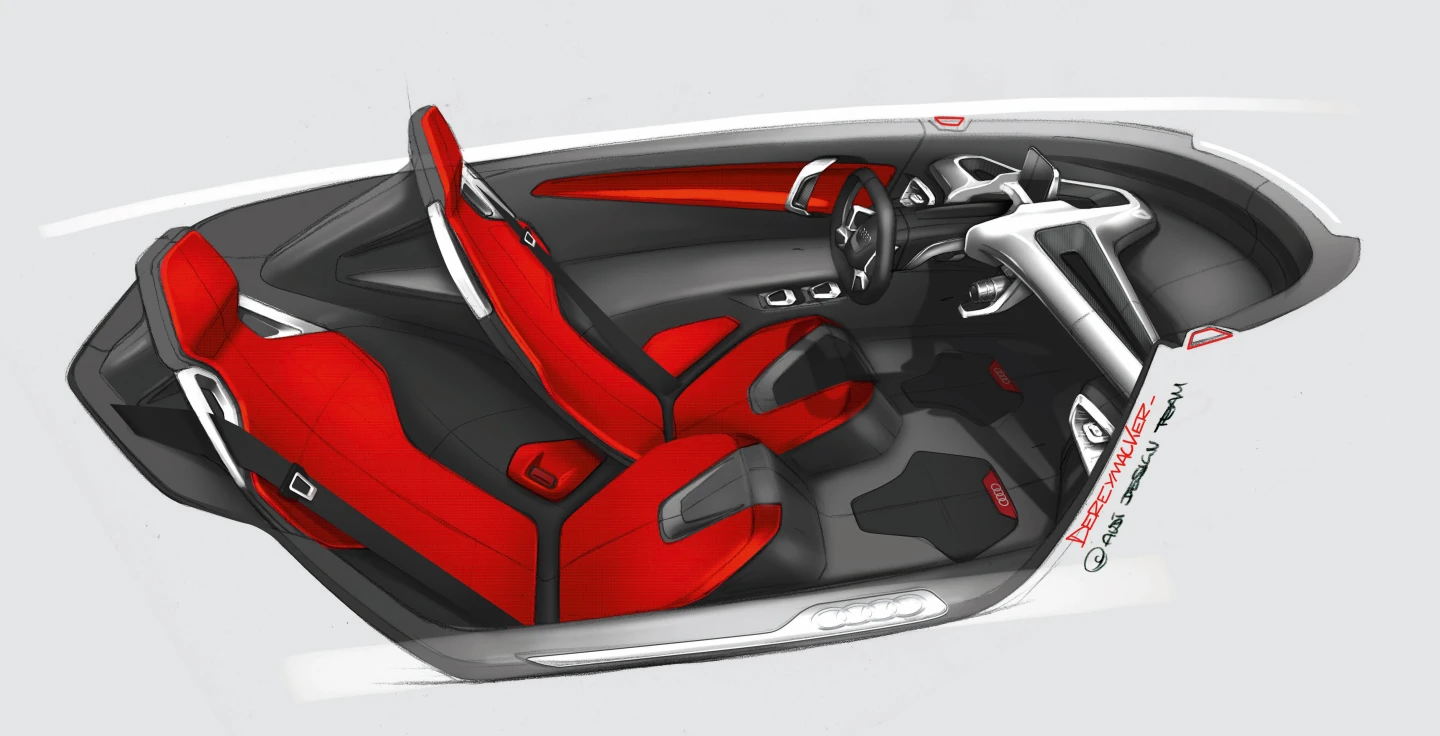 The Audi urban concept's offset seating
