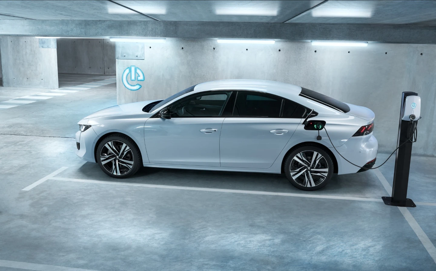 The Peugeot 508 will have the front-wheel drive hybrid system and can charge from a wall box in as little as two hours