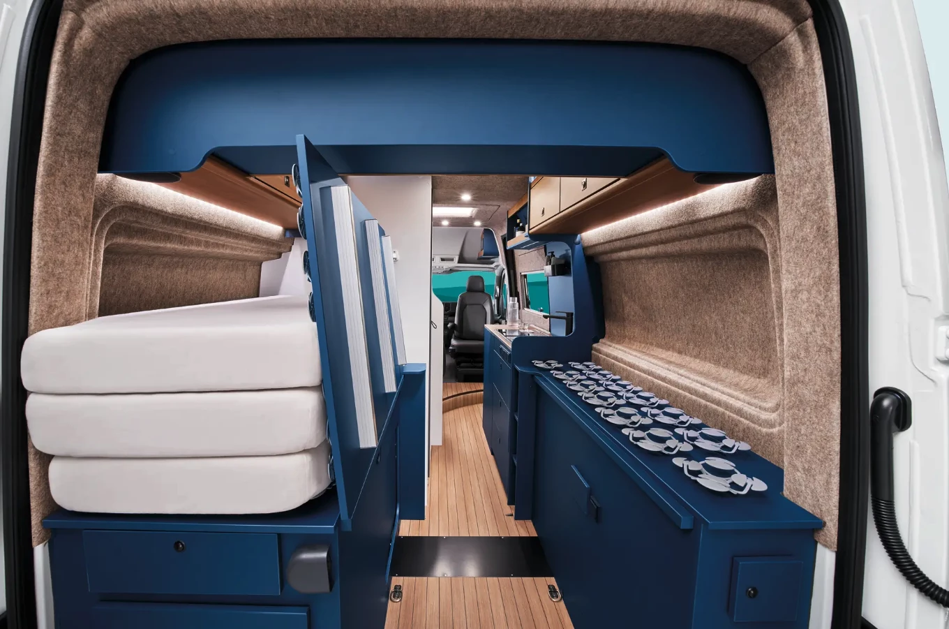 Load large luggage, bicycles or other tall gear in with help from the folding bed