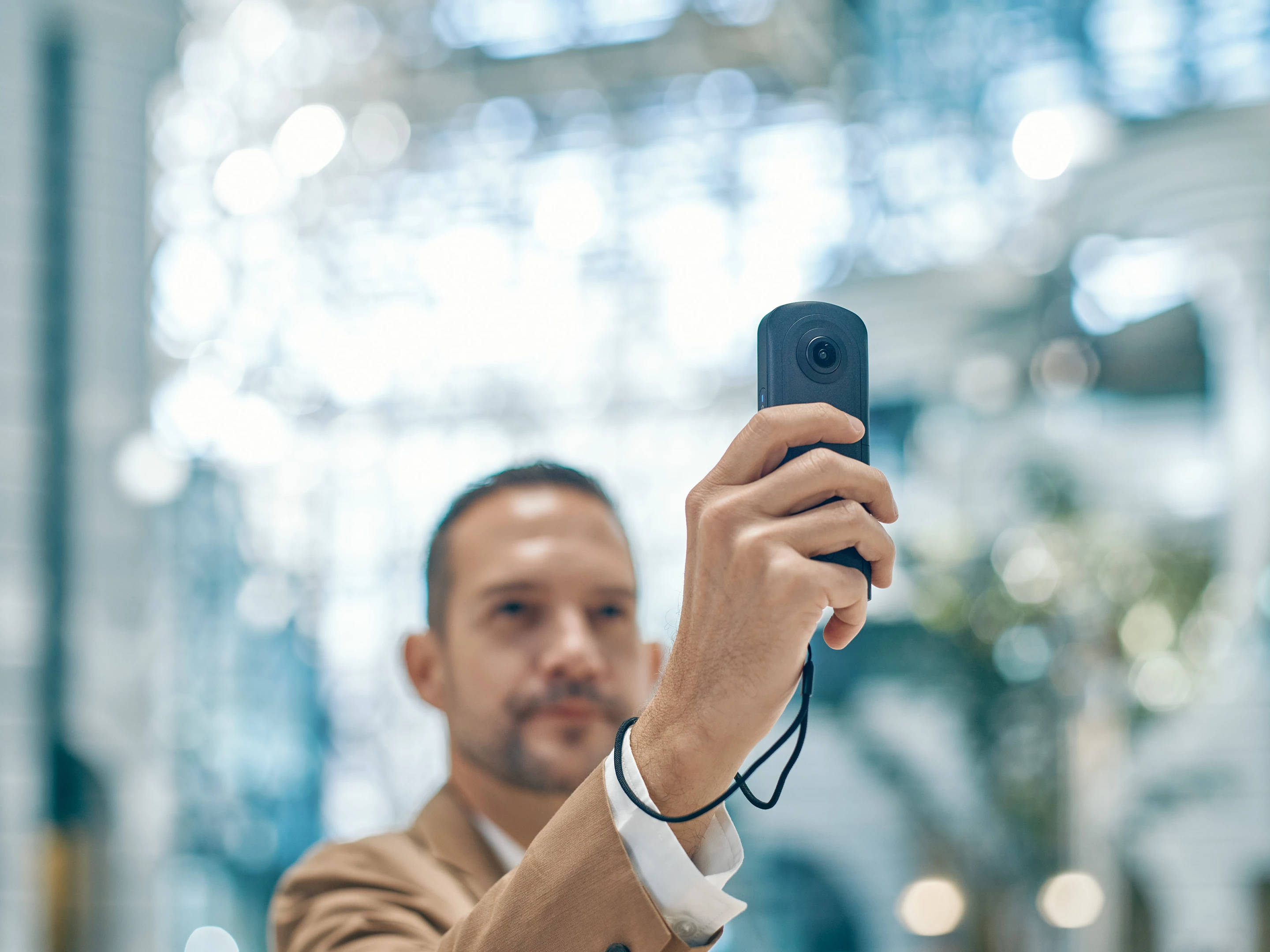 The Theta A1 is capable of capturing immersive all-around photos at up to 60 megapixels, as well as 8K video at 10 fps