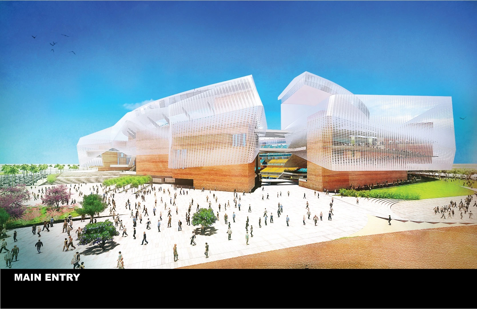 The structure would feature gaps to allow those just outside the stadium to see the game
