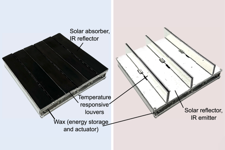 UCSB's adaptive roof tiles are actuated by the phase changes of wax, and can passively stabilize room temperature to radically reduce the energy cost of heating and cooling