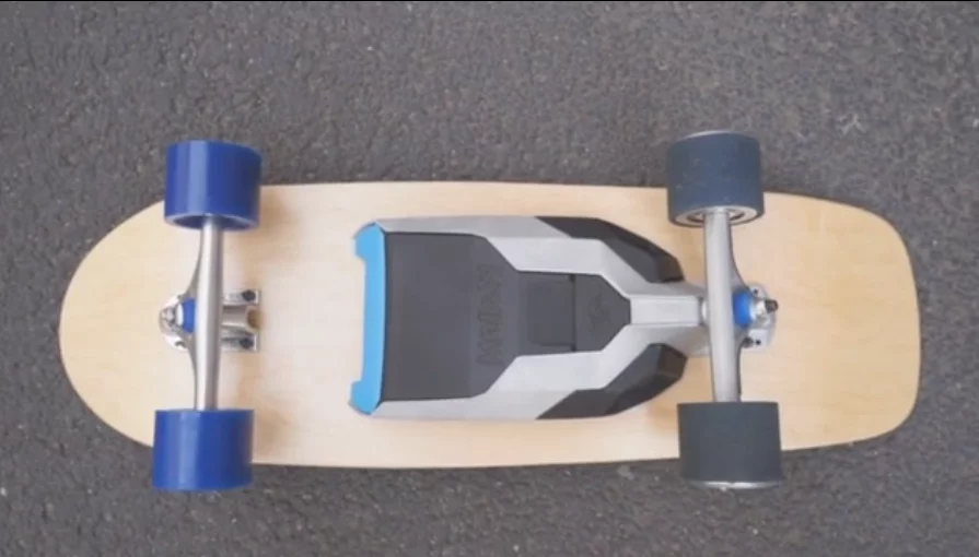 Two motors are built into the inside of the 79 mm (3.11 in) wheels