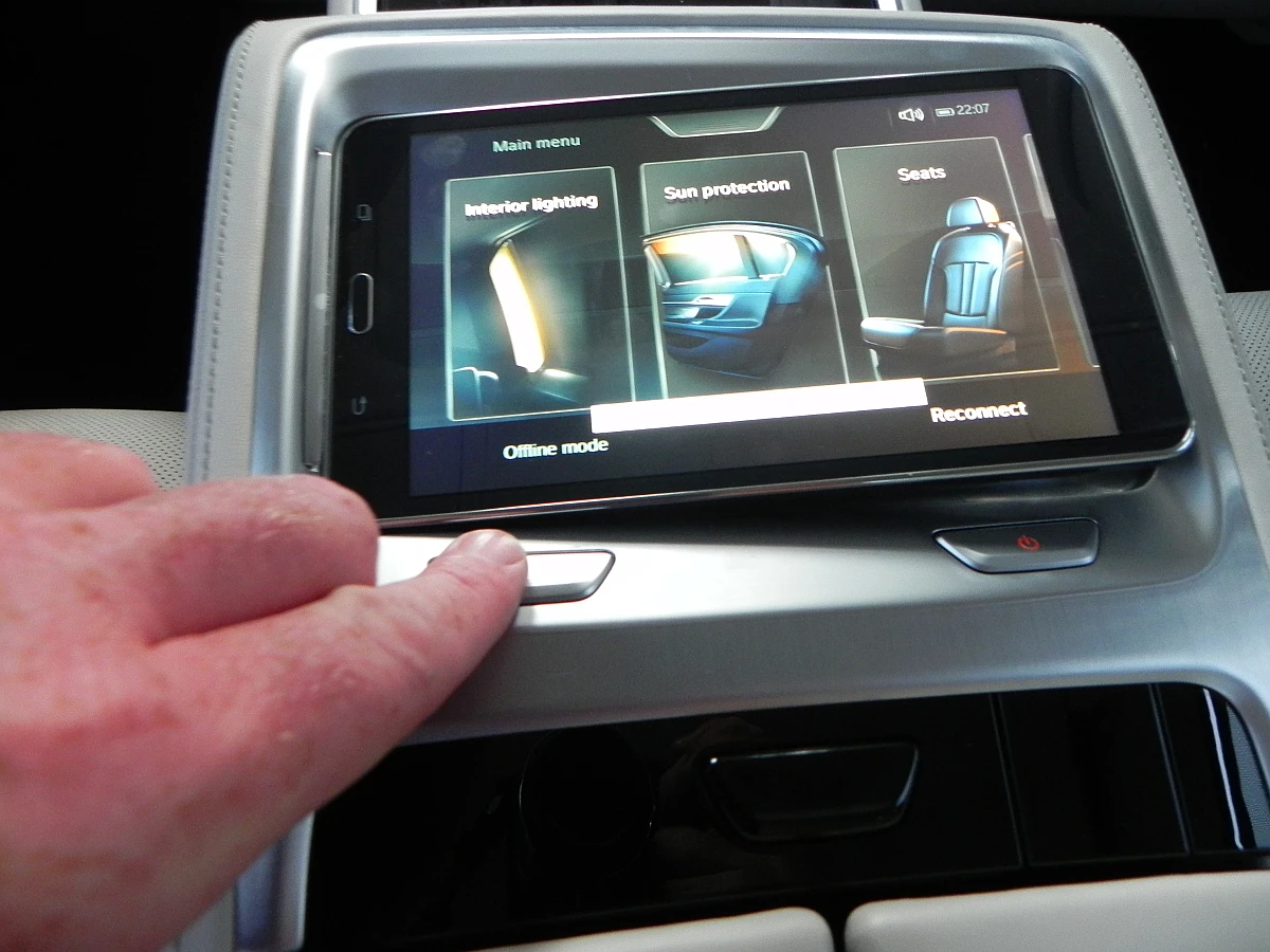 The available, removable Touch Command Tablet (a basic 8-inch Android tablet) allows rear seat passengers to control many of the 750i's infotainment, entertainment, and climate settings