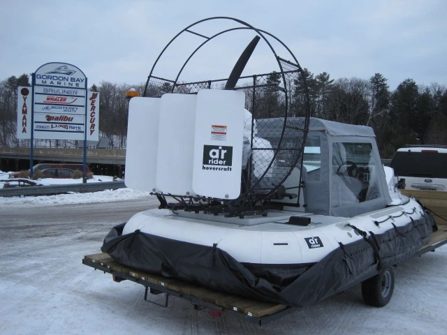 The AirRider hovercraft loaded for transport