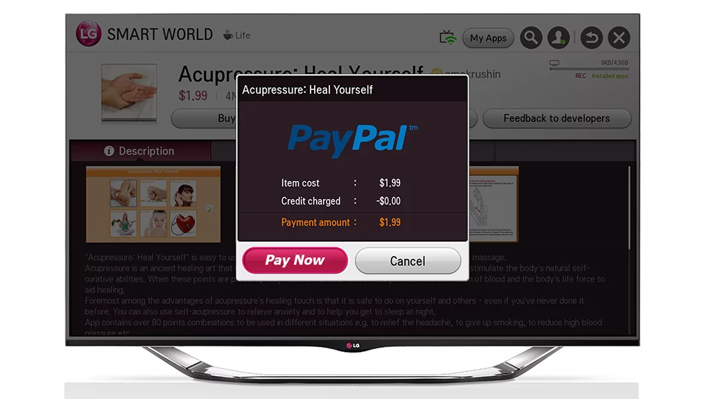 LG has integrated PayPal into its Smart TV platform