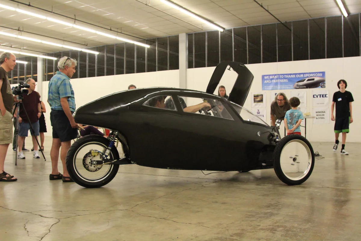The prototype Raht Racer – Raht standing for Recumbent Human Automobile Transit