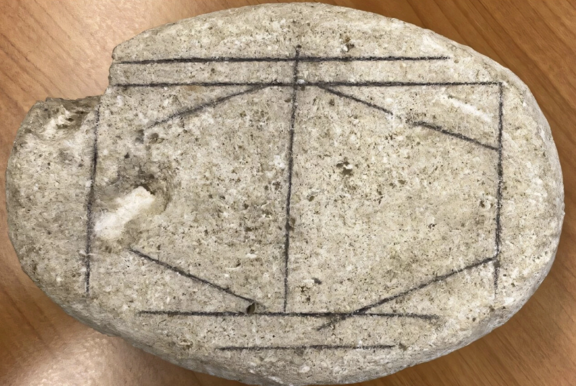 Many games in this period of time were marked on the ground – not preserved in limestone like this one