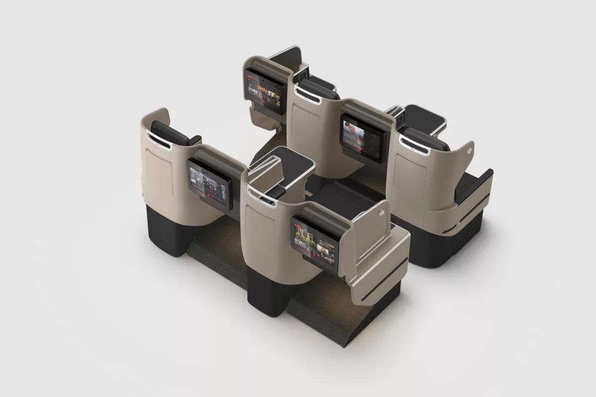 Rear view of Business Class seats