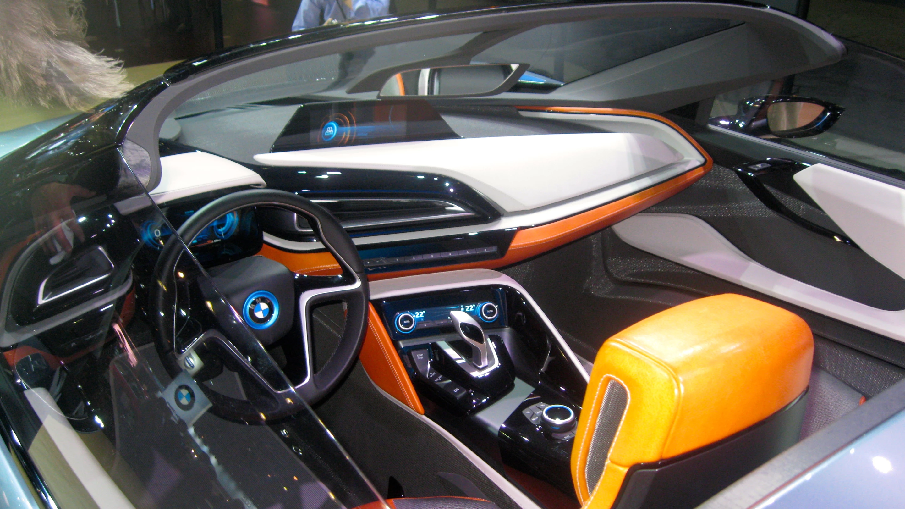 The BMW i3 Concept Coupe highlights sustainable materials, including eucalyptus wood and cowhide leather