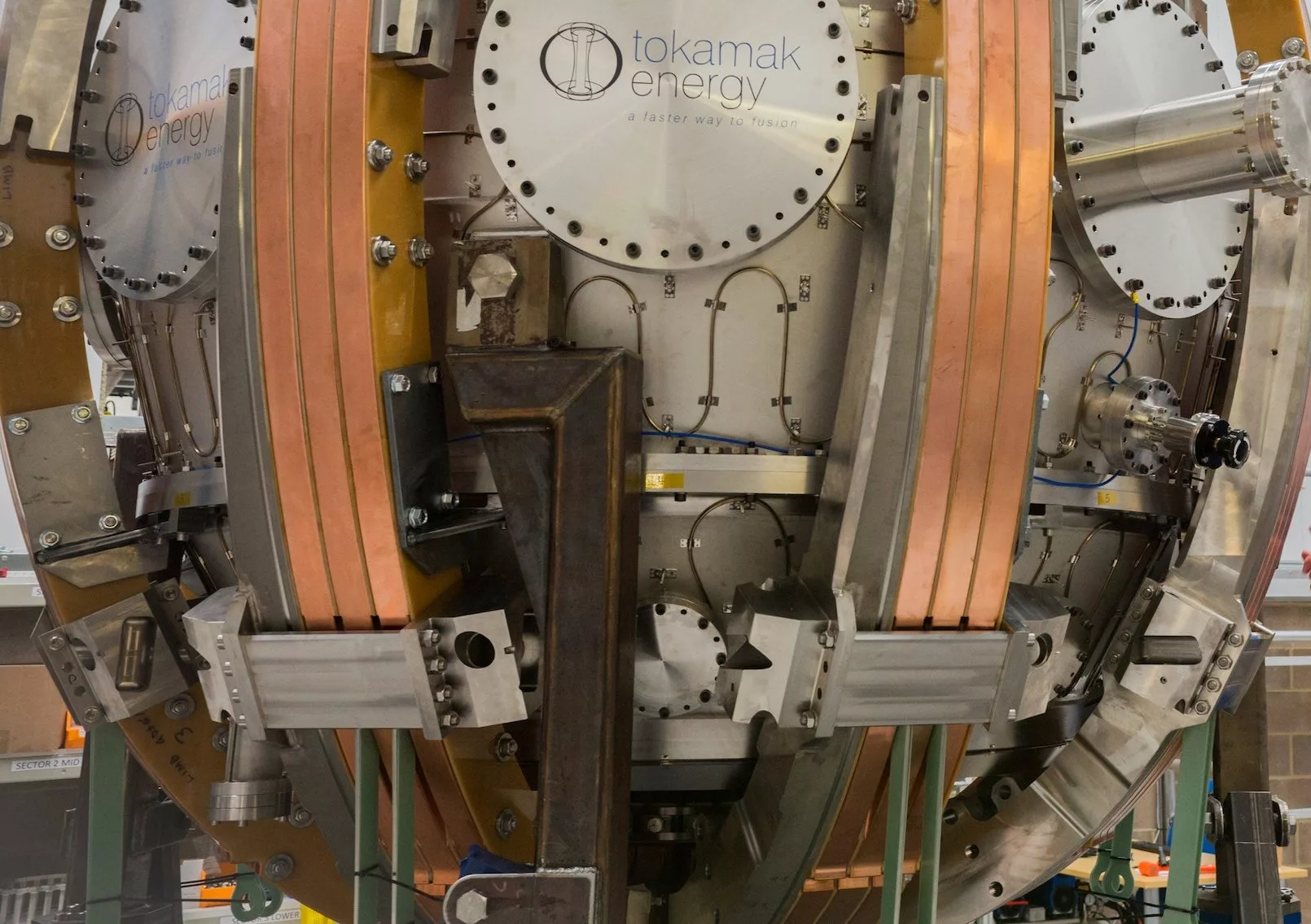 Close up showing the reactor field coils