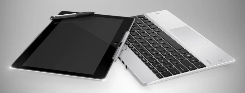HP's EliteBook Revolve features a rotating hinge to switch between laptop and tablet form factors
