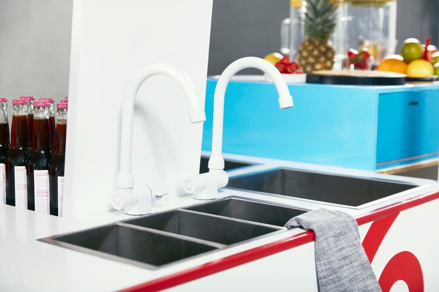 The Wheely's 5 has a host of cafe features, including three burner gas stoves, a sink with running water, power points, foldable tables, storage and bin rings
