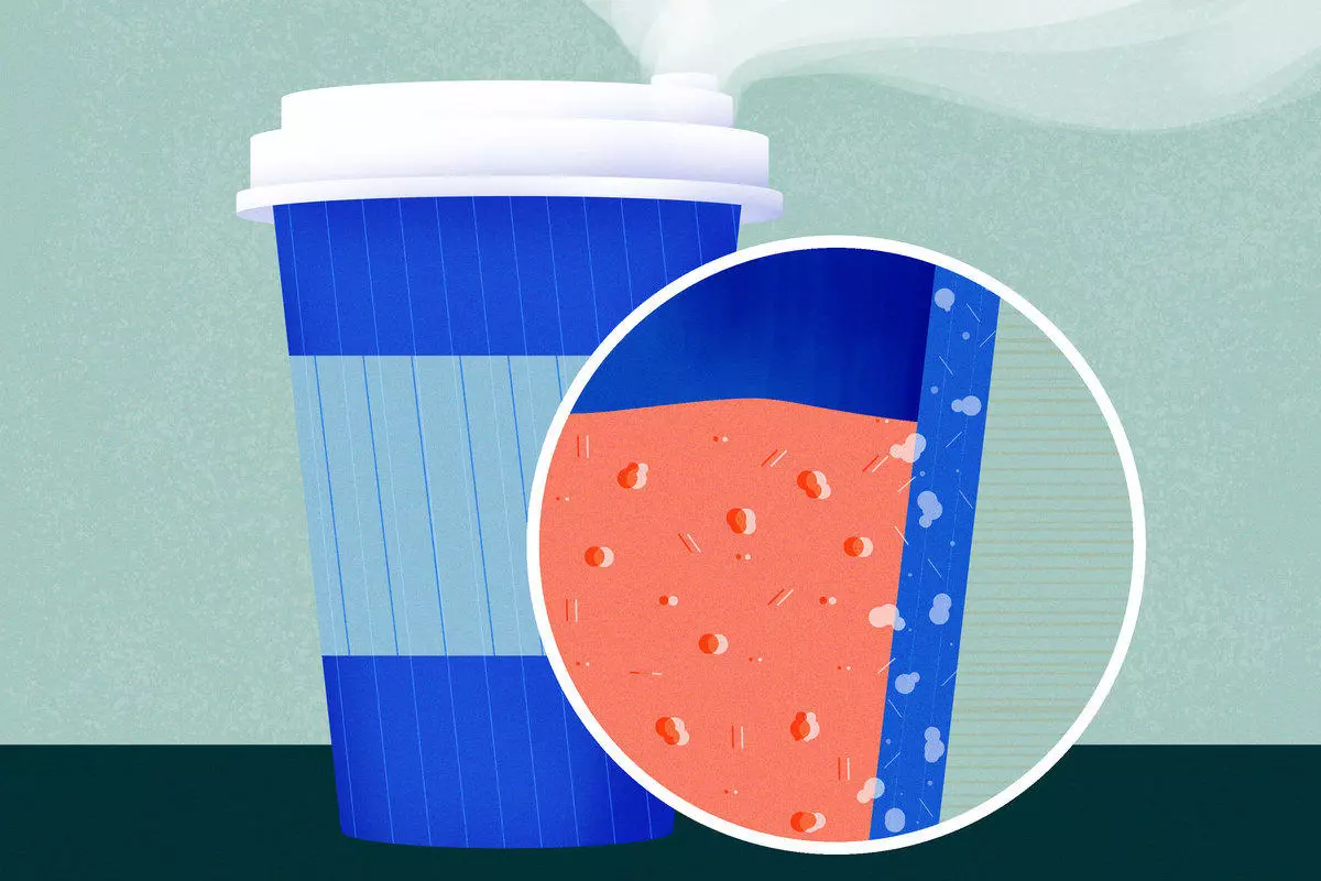 A new study has shown that coffee cups lined with a plastic film on the inside can release trillions of particles into boiling water