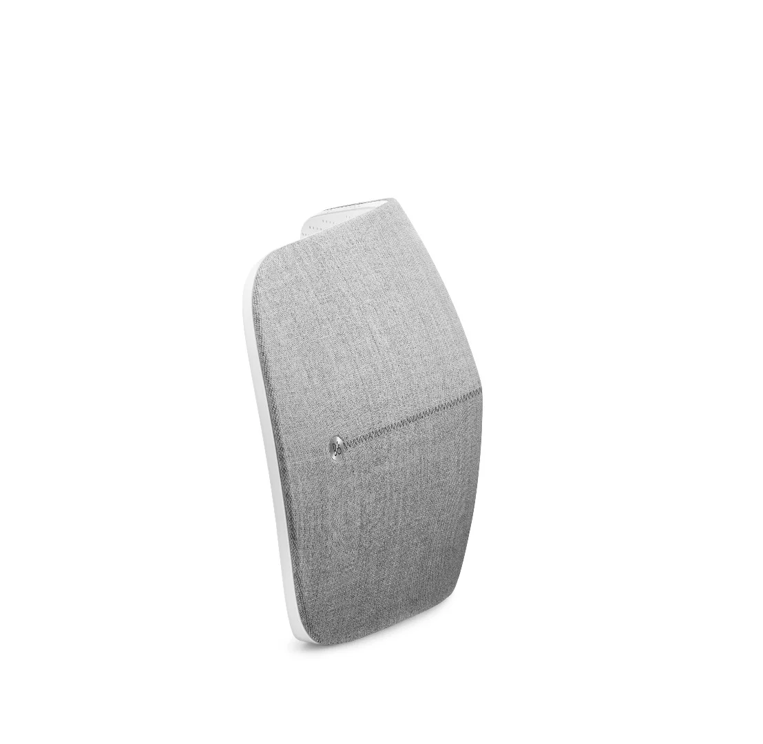 The BeoPlay A6 speaker connects wirelessly via AirPlay, DLNA, and Bluetooth 4.0