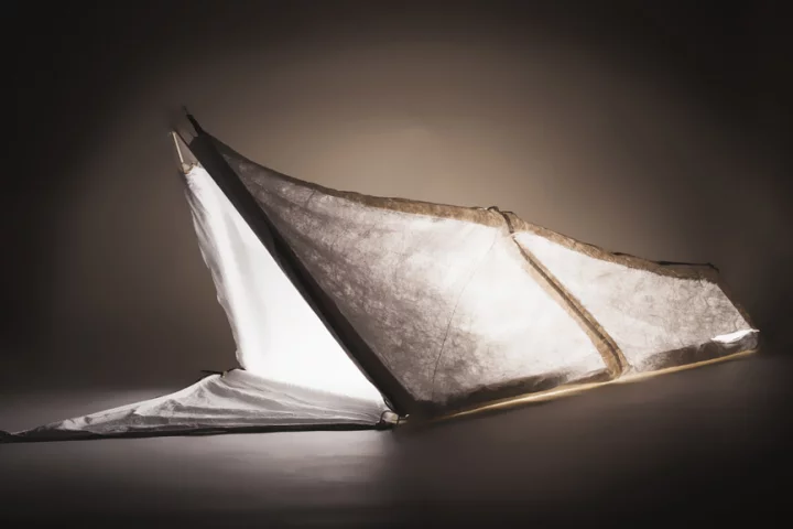 The jacket can be converted to a tent by inserting lightweight kite poles