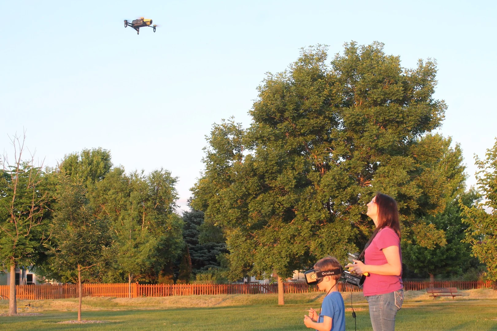 We were excited to plug in an Oculus Rift, only to realize it's not yet compatible with the Parrot Bebop, but Zeiss Cinemizer and Sony Personal Viewer owners are good to go