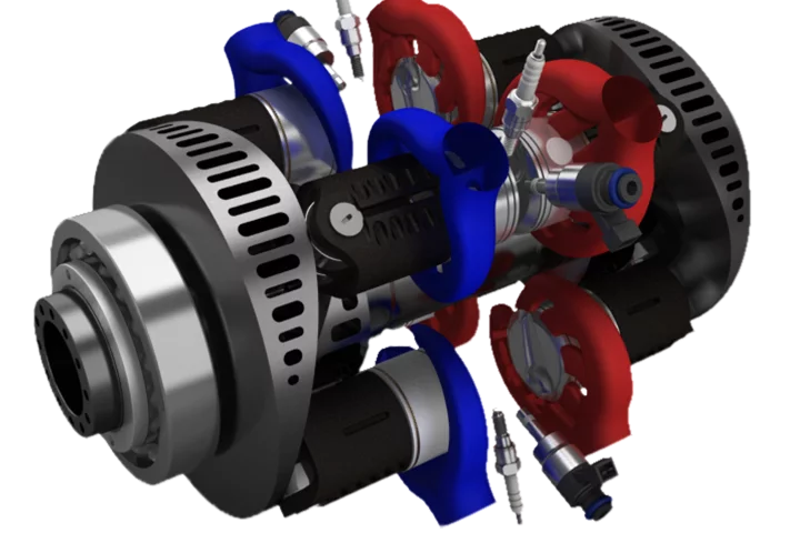 The INNengine e-Rex is technically a two-stroke engine, but without all of the downsides of a conventional two-stroke