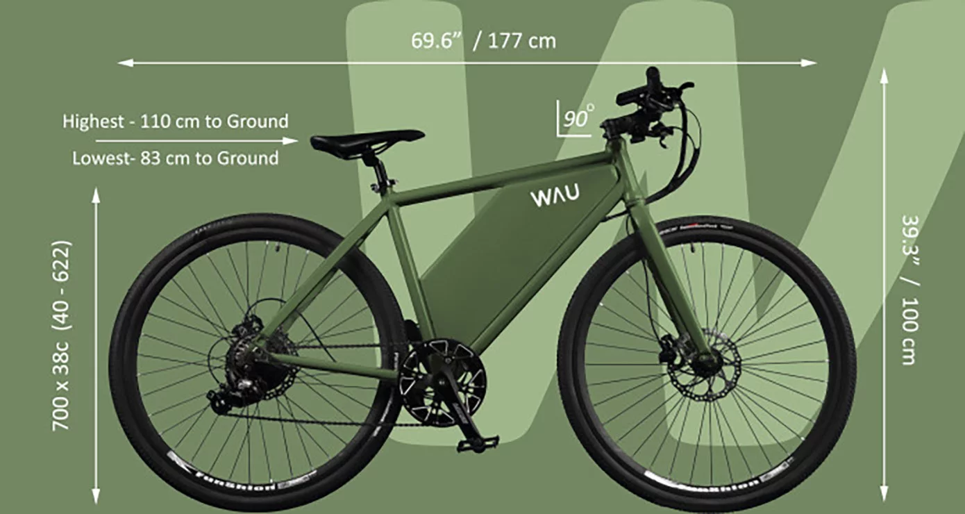 Wau e-bike size chart