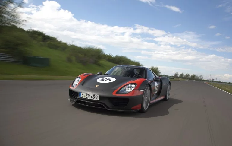 The latest Porsche 918 Spyder accelerates to 62 mph in 2.8 seconds