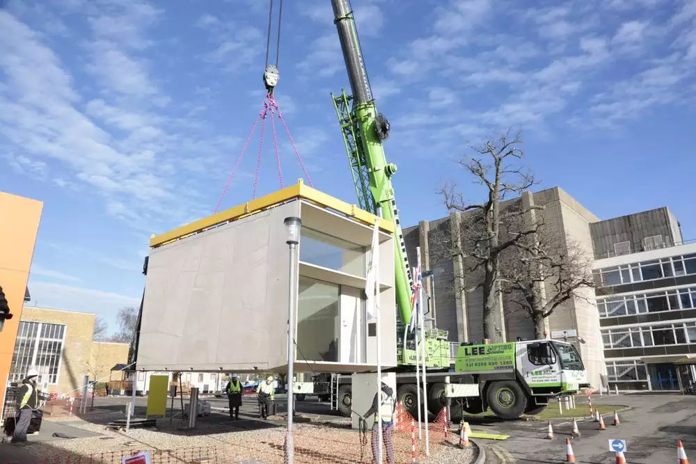 The Koda is built from concrete and ships in prefabricated sections, so can be assembled within a working day