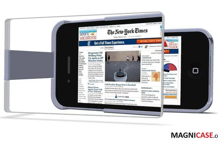 The MagniCase magnifies the display of the iPhone 4/4S by 1.5x