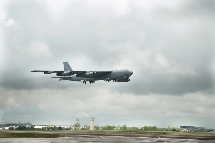The first B-52 with Boeing's CONECT communications system has been rolled out to the US Air Force