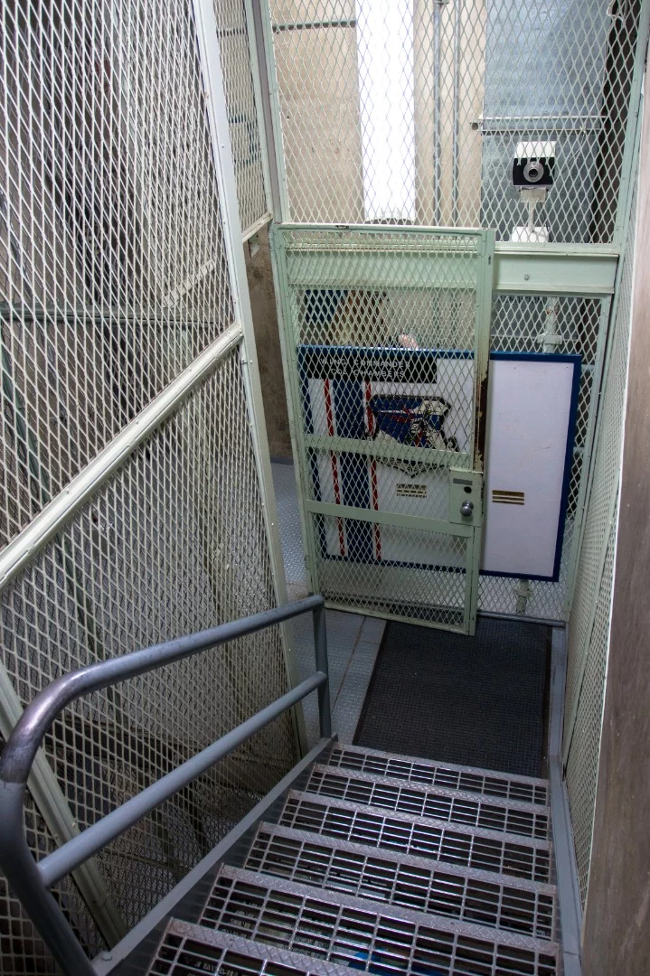 The entrance showing the sole security camera