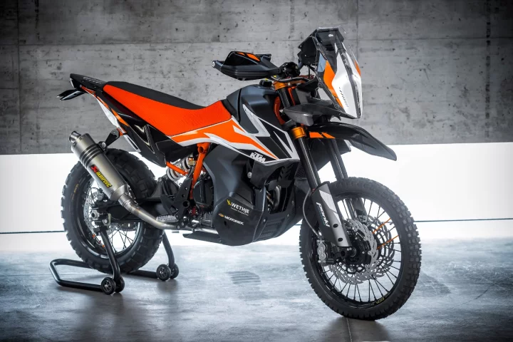 The KTM 790 Adventure R prototype is powered by KTM's first LC8c parallel twin engine