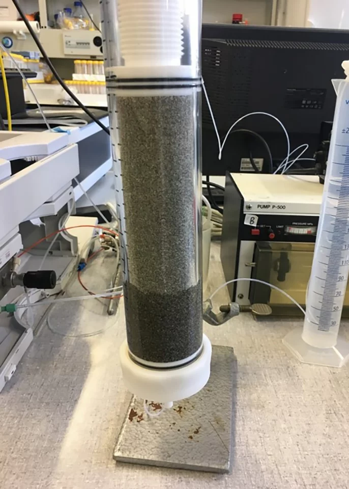 A filtration column at the Swiss Federal Institute of Aquatic Science and Technology