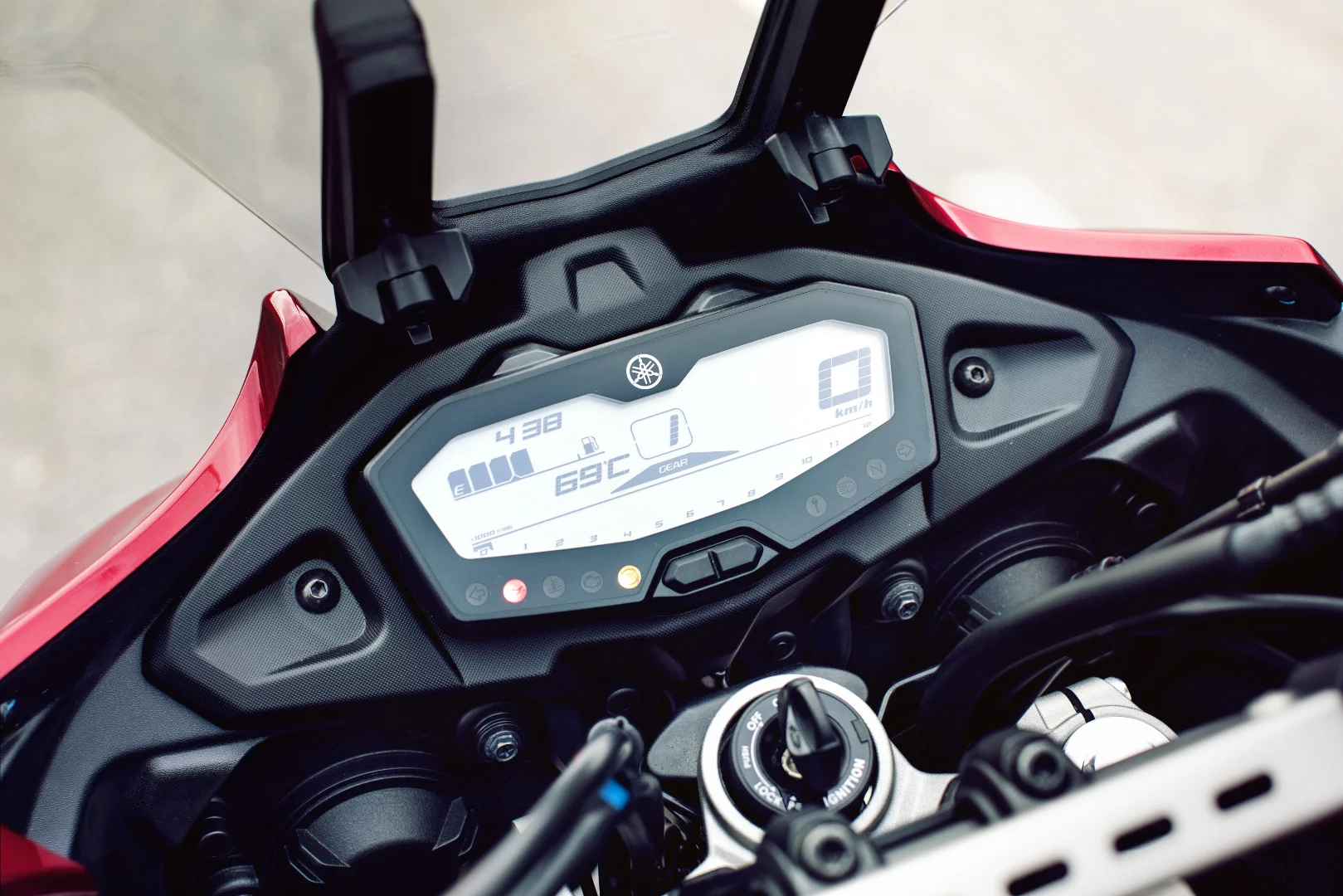 The LCD display of the Yamaha Tracer 700