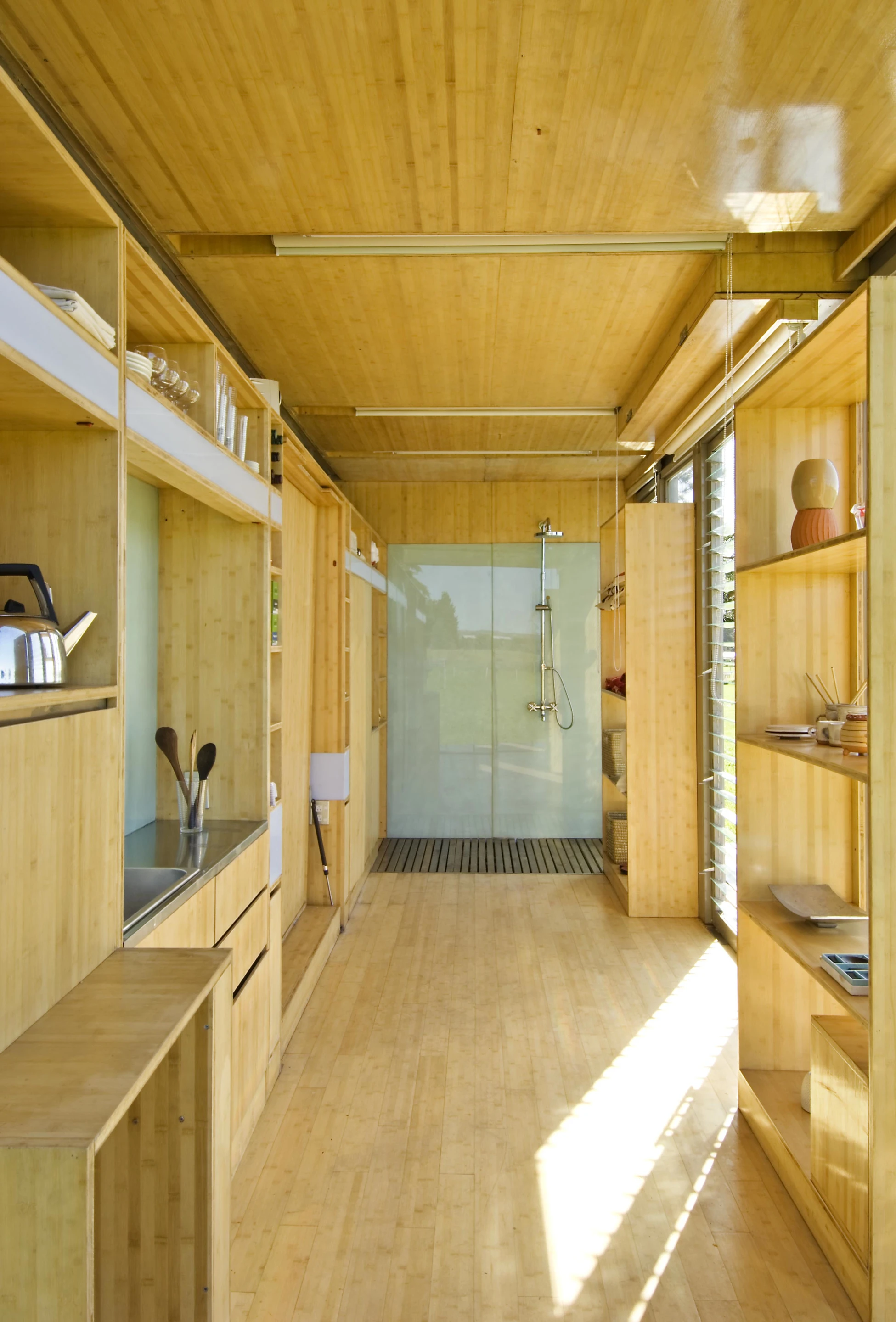 The shipping container has been fitted with all the necessary conveniences (Photo: Paul Macredie, from the forthcoming book "Superlight")
