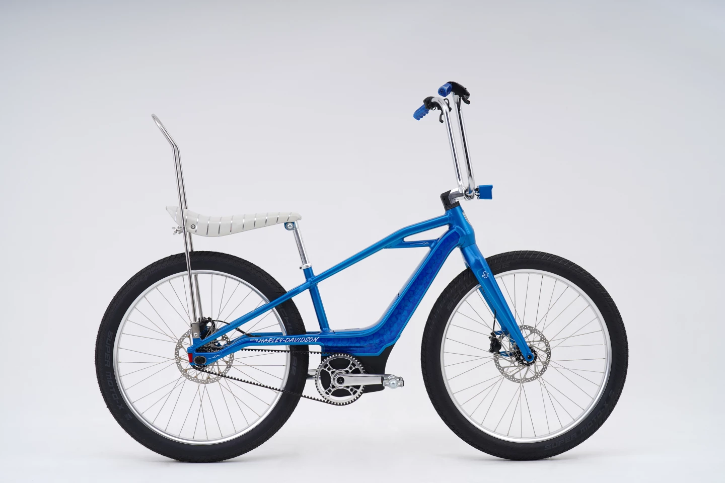 The MOSH/CHOPPER features a funky high-rise handlebar, banana seat and stainless steel "sissy bar"