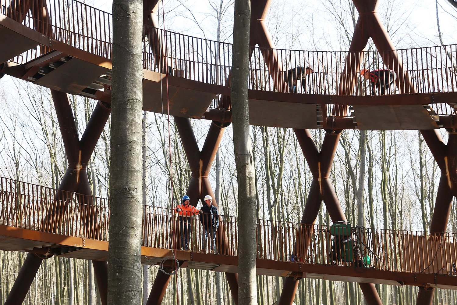 Construction photo of the Camp Adventure Tower