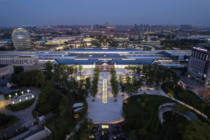 Jiaxing Train Station consists of a replica of a historic train station, as well as a modern station behind it