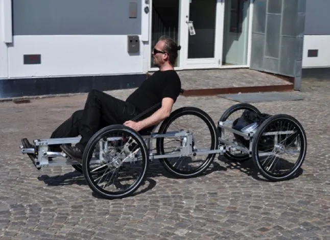 XYZ Spaceframe Vehicles – this one shown with a trailer – incorporate weather-resistant and lightweight frames that are made using standard aluminum tubes
