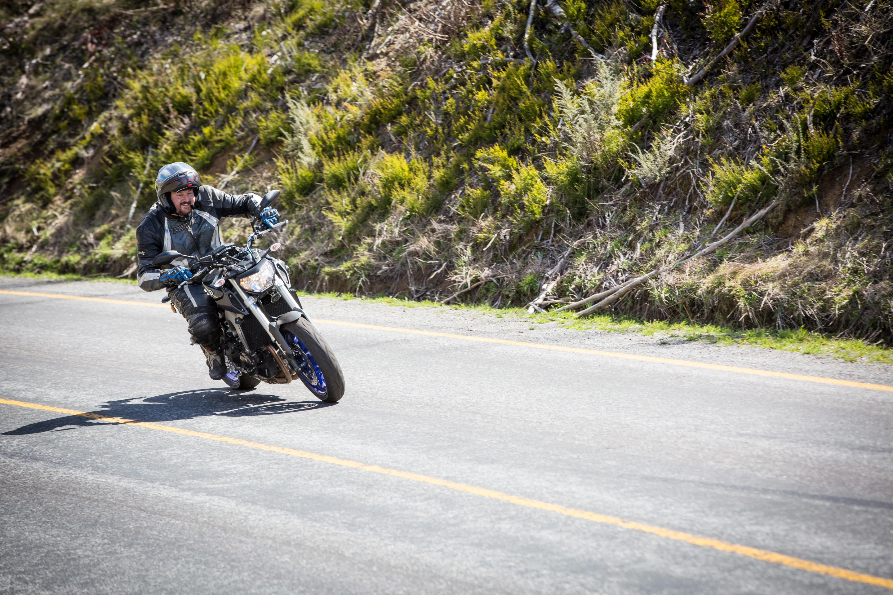 Yamaha's MT-09 (or FZ-09 in the USA) is hysterical fun on the road (Photo: Noel McKeegan)