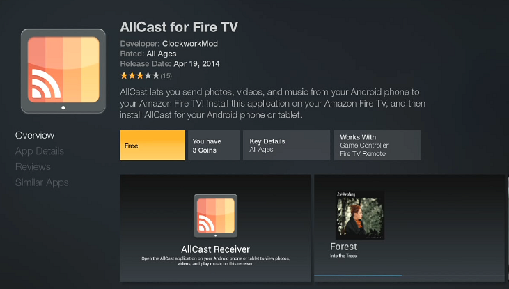 Download AllCast for Fire TV